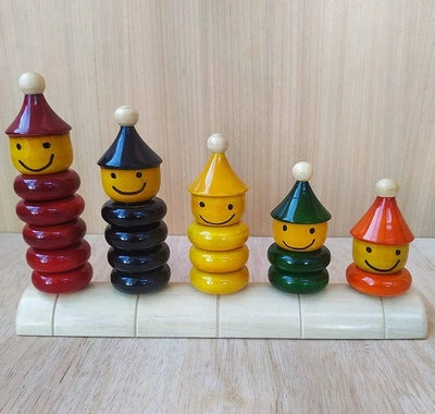 Wooden Rainbow Calculation Counting Stacker Math Toy (15 Pieces) | Number Learning Stacking Rings | Early Educational STEM Toys view 1