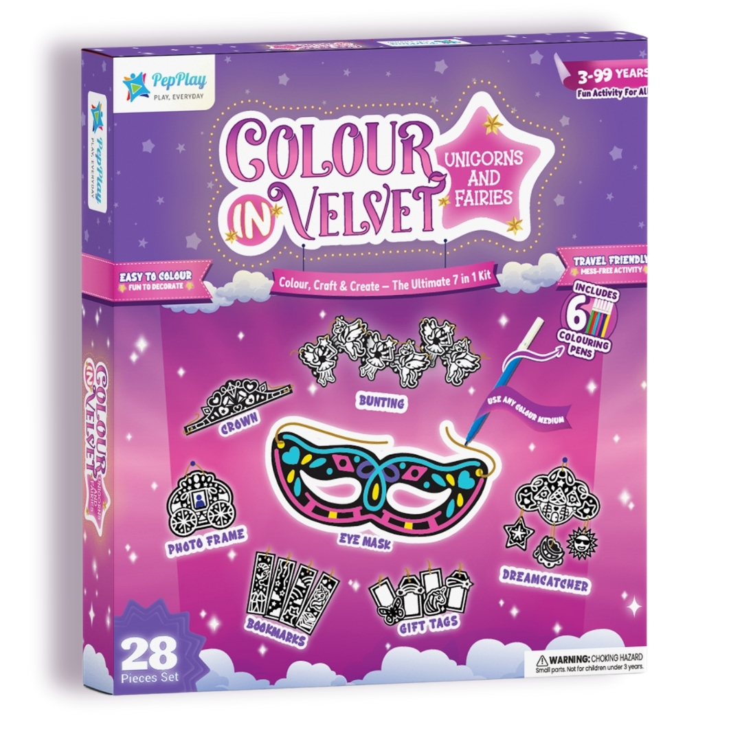 COLOUR IN VELVET - UNICORN & FAIRIES view 1