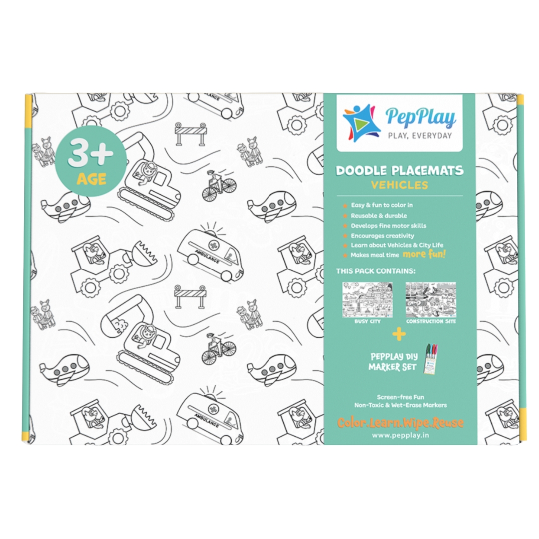DOODLE PLACEMATS - VEHICLES view 1