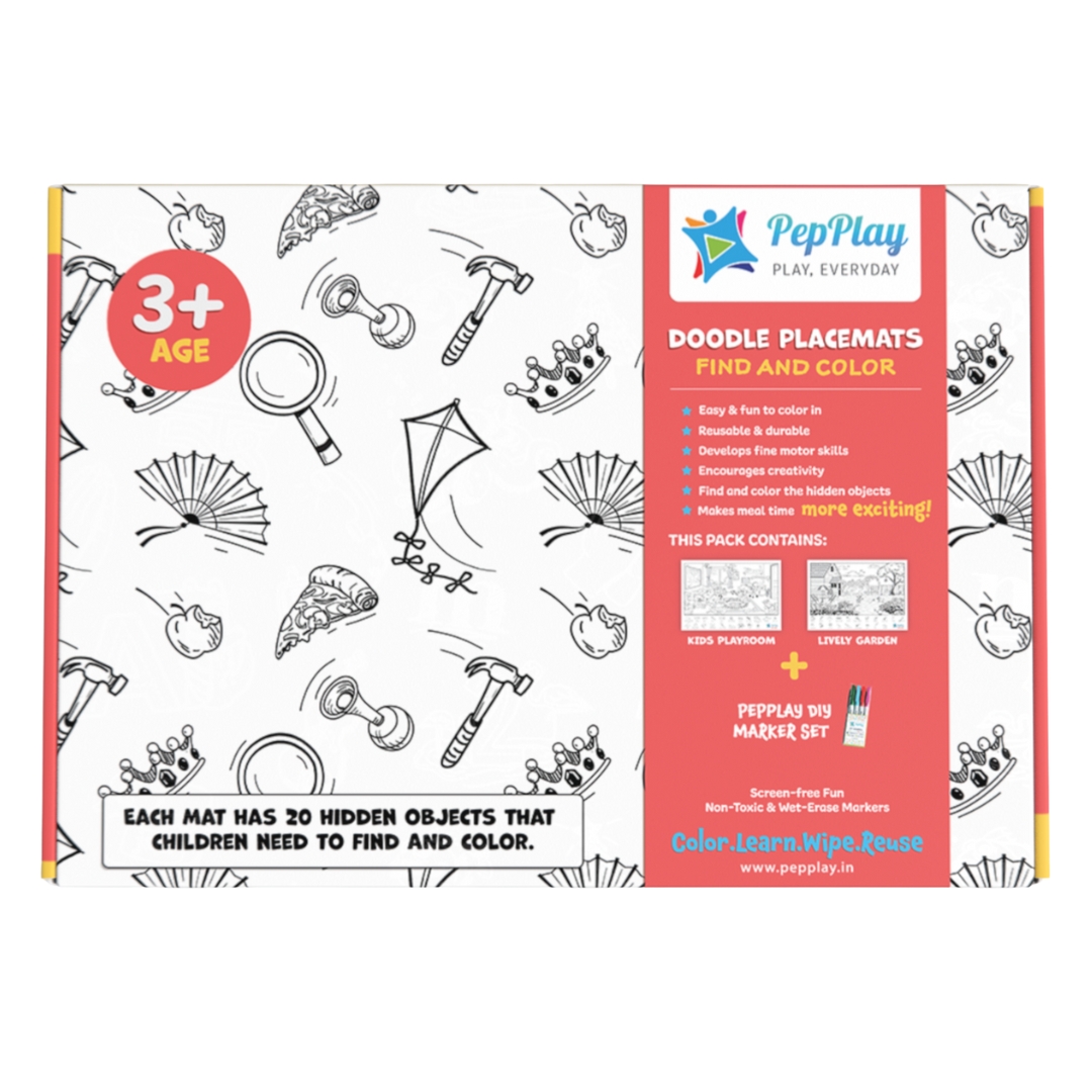 DOODLE PLACEMATS- FIND & COLOUR view 1
