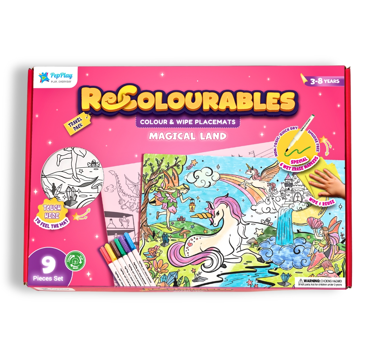 RECOLOURABLES COLOUR & WIPE PLACEMATS - MAGICAL LAND view 1